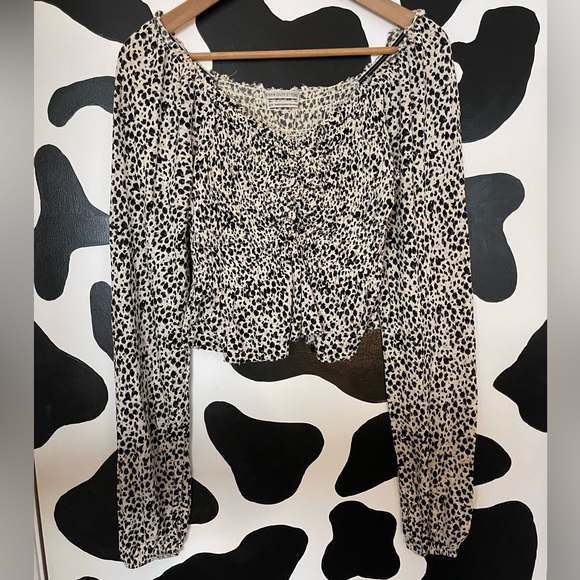 UO Shaina Rayon Ruched Long Sleeve Top - Picture 1 of 8